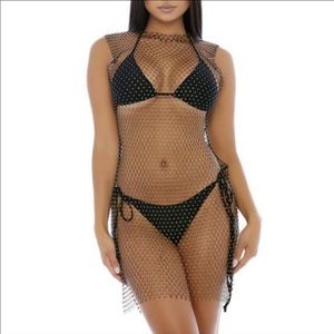 Bali Diamante Mini Dress Swim Cover-Up